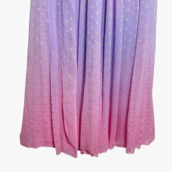 ROCOCO SAND Ombré Halter Maxi Dress Size Large Pink Purple Gold Dots - Picture 8 of 16